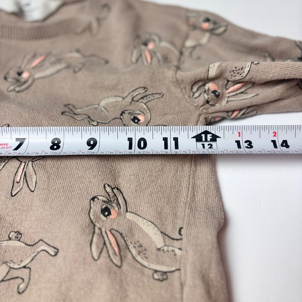 HM Girls Bunny Rabbit Knit Sweater Taupe Brown Crew‎ Neck Size 4-6Y 5T/6 Easter - Picture 6 of 6